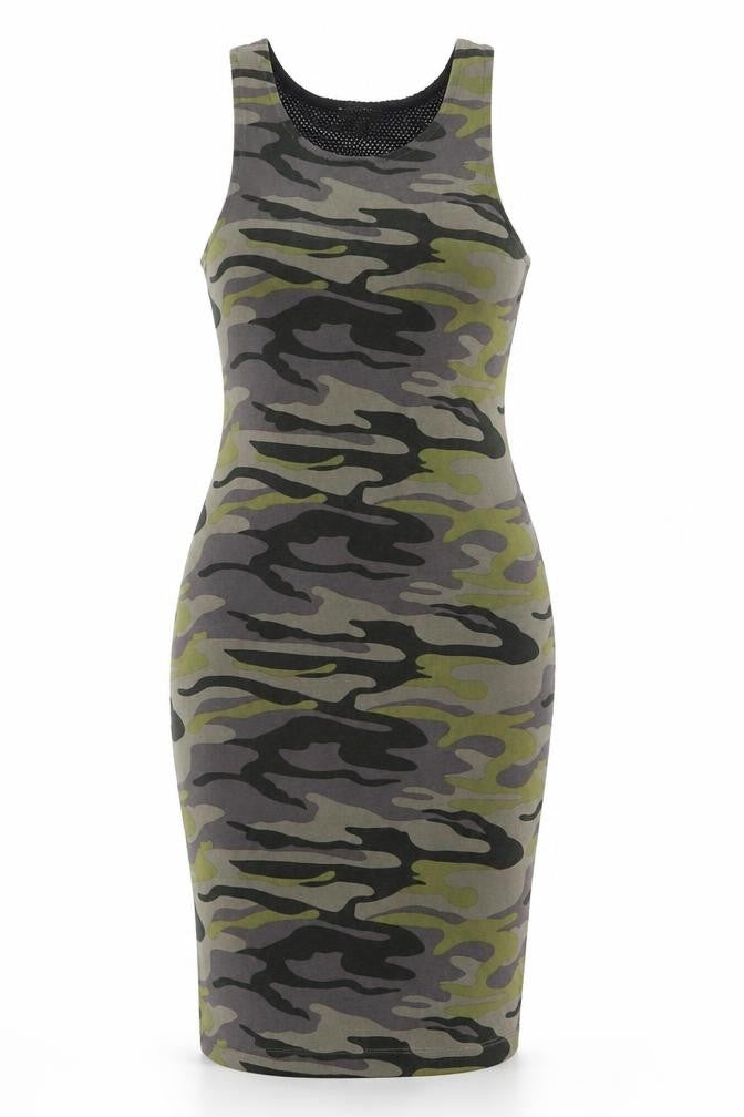 River Island Womens Multicoloured Camo Tank Dress Size 8