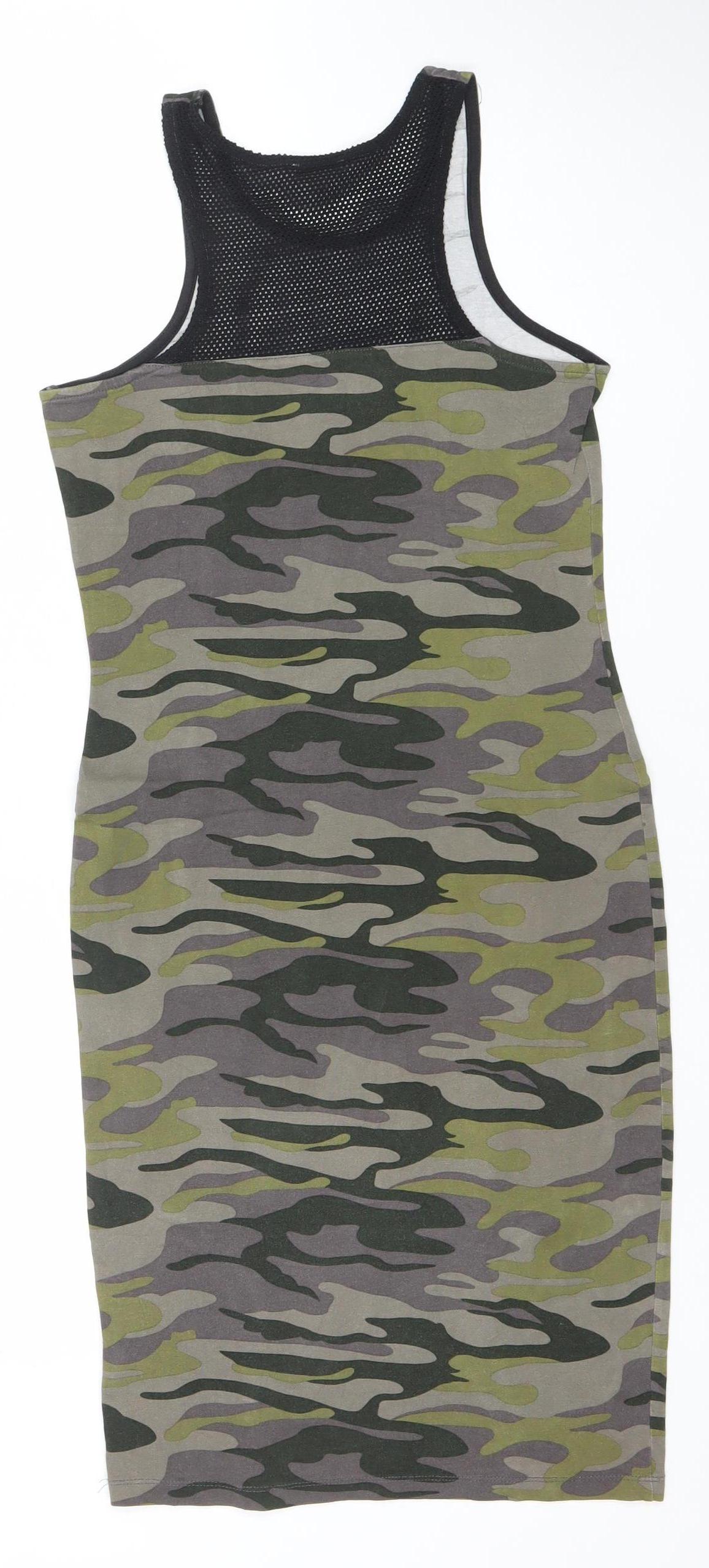 River Island Womens Multicoloured Camo Tank Dress Size 8