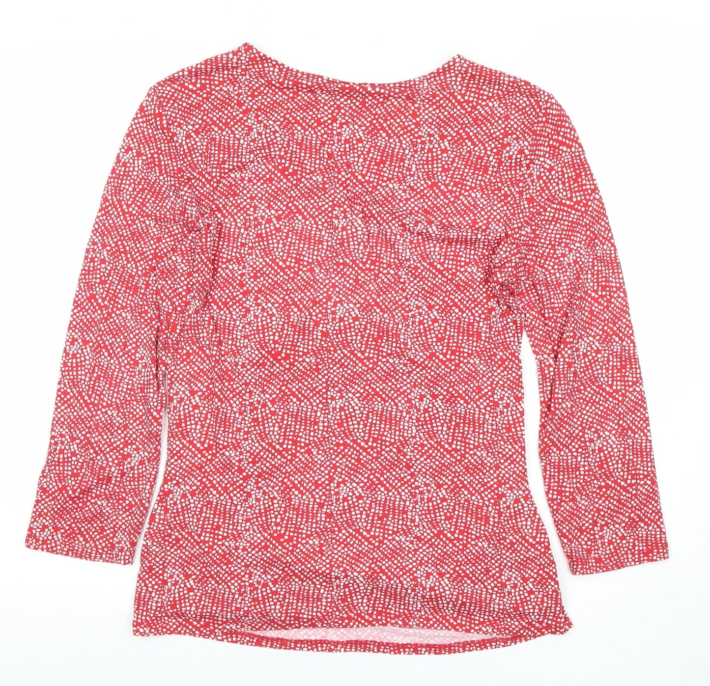 Kettlewell Womens Red Polka Dot Wrap Blouse M 3/4 Sleeve V-Neck