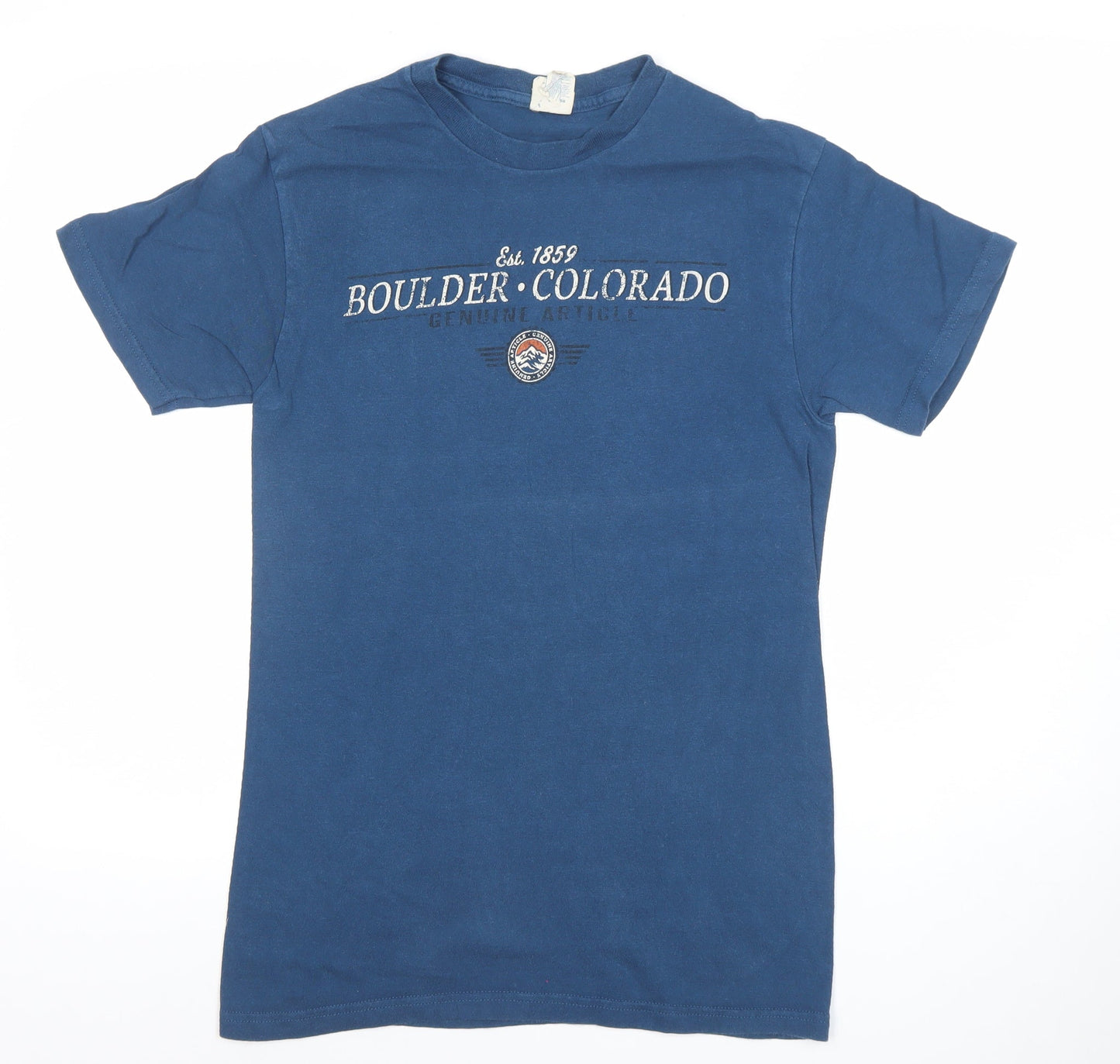 Delta Pro Weight Men's Blue Boulder Colorado Cotton T-Shirt Size S