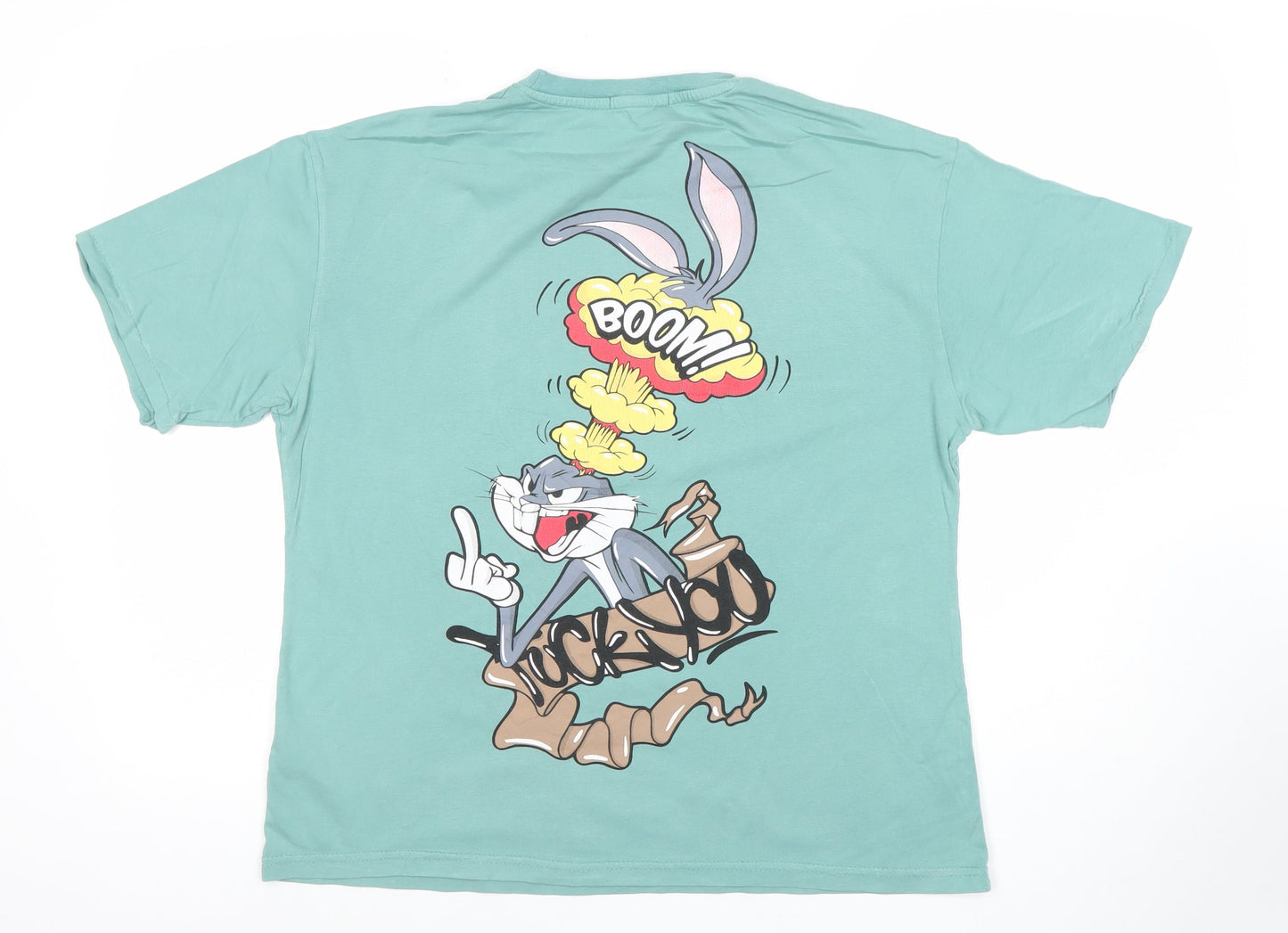 Disney Men’s Green Bugs Bunny Graphic Short Sleeve T-Shirt Size S
