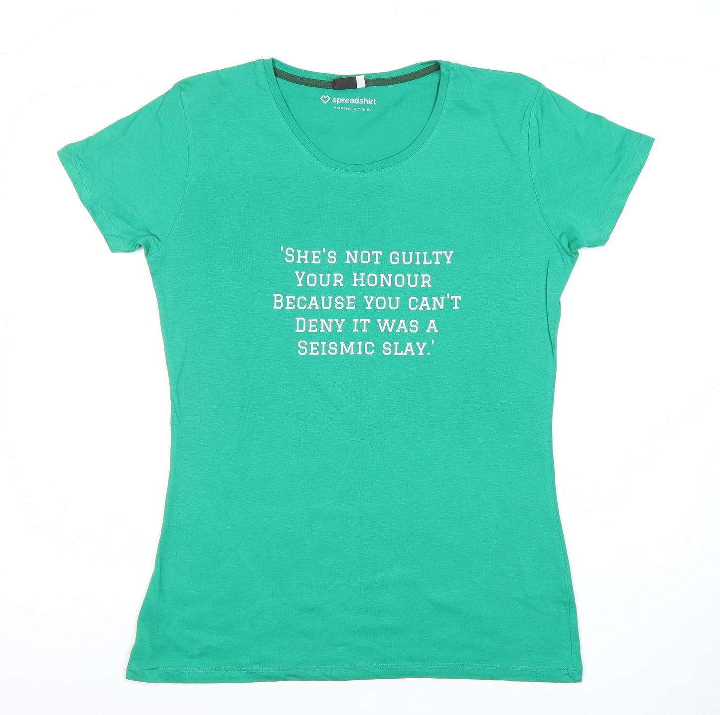 Spreadshirt Premium Women’s Green Cotton Quote T-Shirt Size M