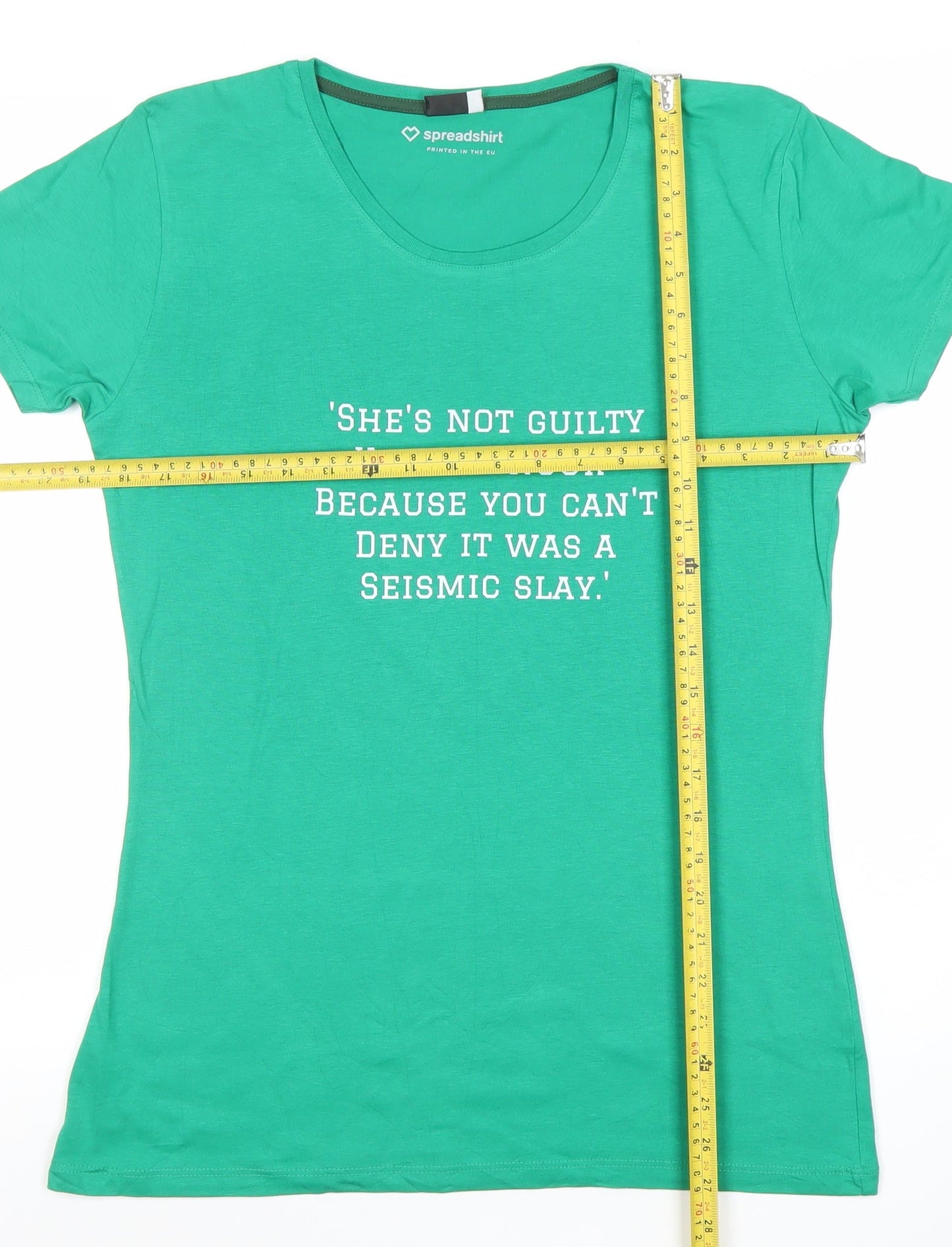 Spreadshirt Premium Women’s Green Cotton Quote T-Shirt Size M