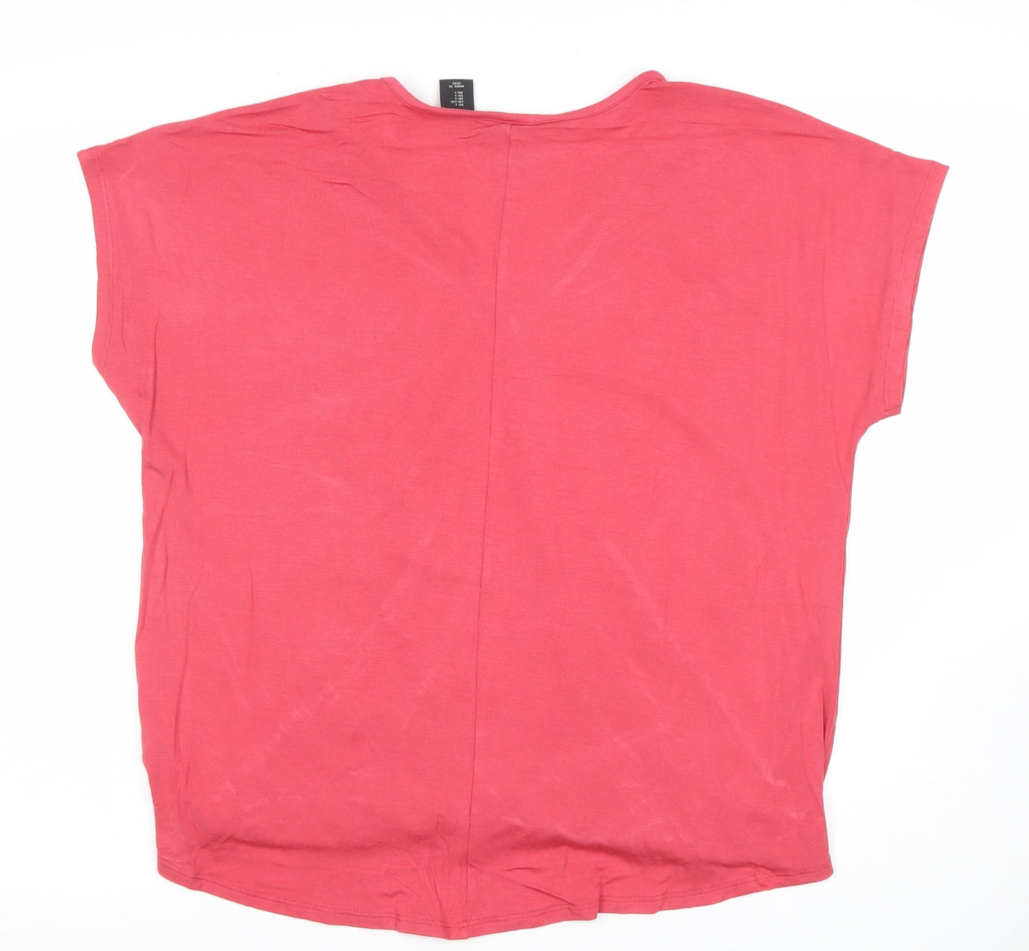 Rachel Zoe Women's Pink Wrap Blouse L Lightweight Jersey Top