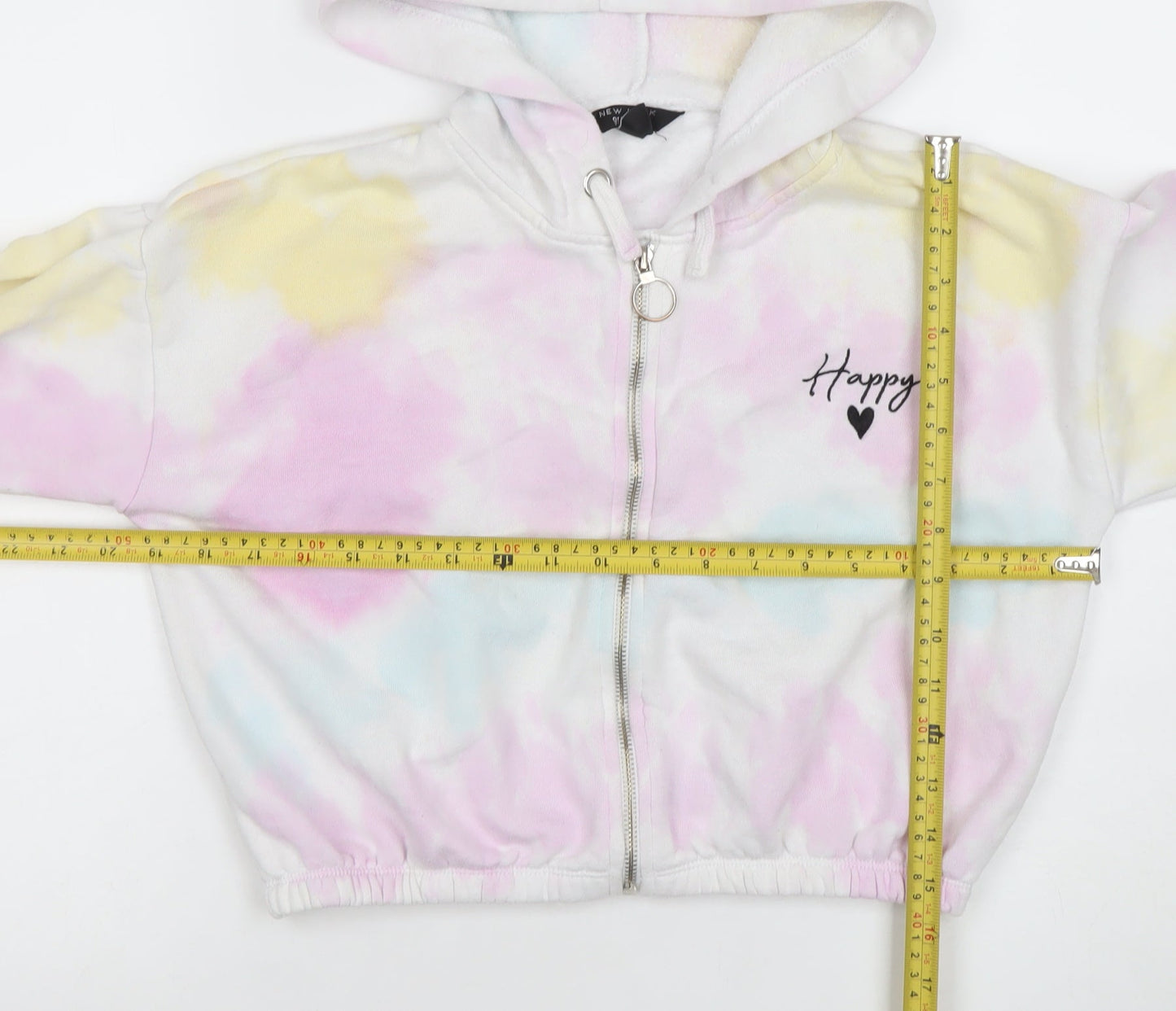 915 Girls Multicoloured Tie-Dye Full Zip Fleece Hoodie Age 12-13 Years