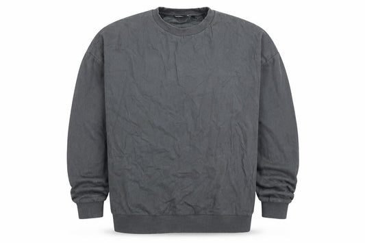 Front view of ASOS Men’s Grey Cotton Crew Neck Pullover Sweatshirt, size M