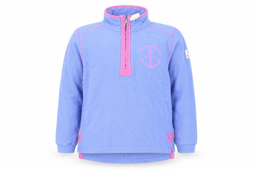 Lazy Jacks Girls Blue 1/2 Zip Nautical Sweatshirt 11-13 Years Cotton