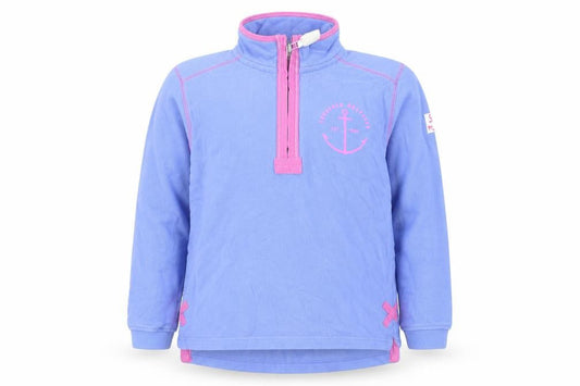 Lazy Jacks Girls Blue 1/2 Zip Nautical Sweatshirt 11-13 Years Cotton
