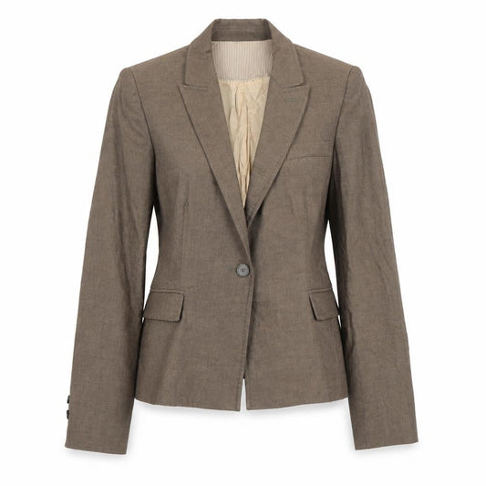 Zara Woman Brown Wool Blend Tailored Blazer Jacket UK 8
