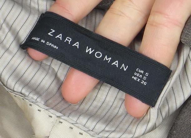 Zara Woman Brown Wool Blend Tailored Blazer Jacket UK 8