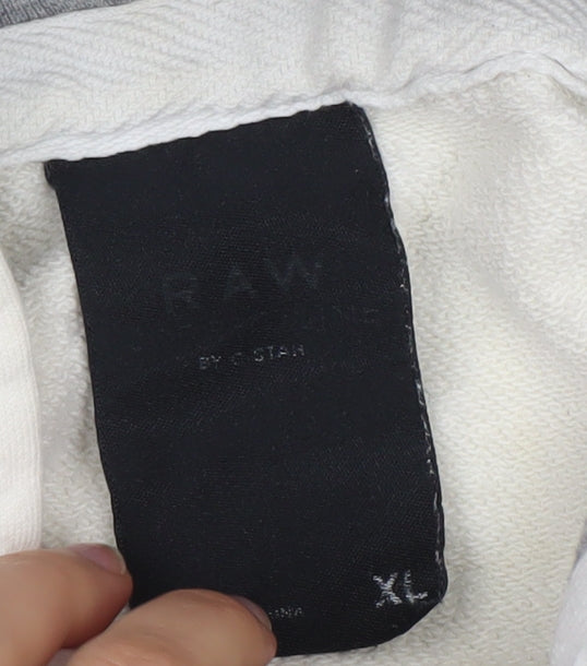 G-Star RAW Women's White Full Zip Hoodie XL 100% Cotton Casual