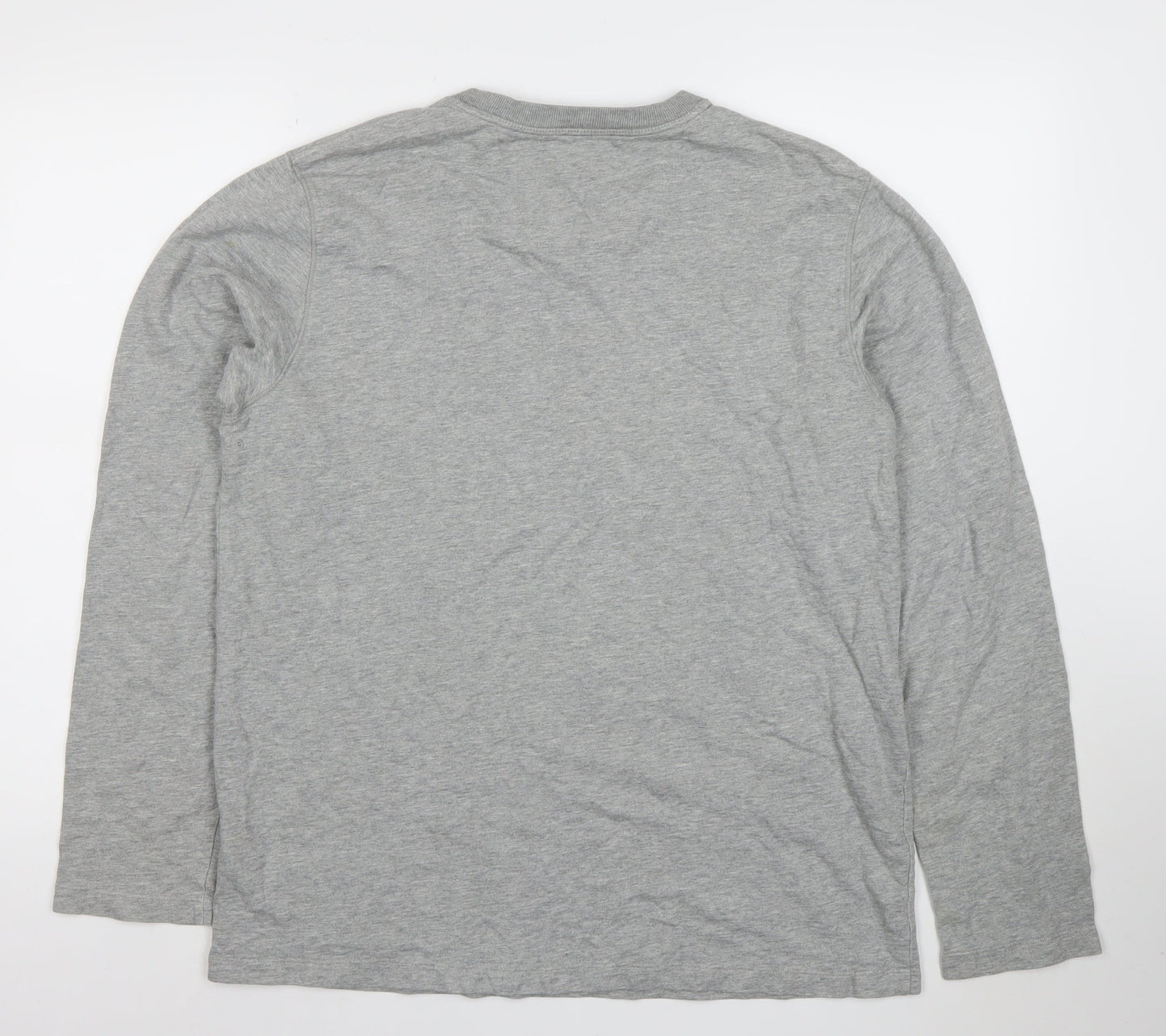 Nautica Competition Men's Grey Long Sleeve Cotton T-Shirt L