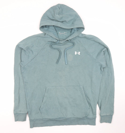 Under Armour Men's Green Pullover Hoodie Size M Relaxed Fit Sportswear