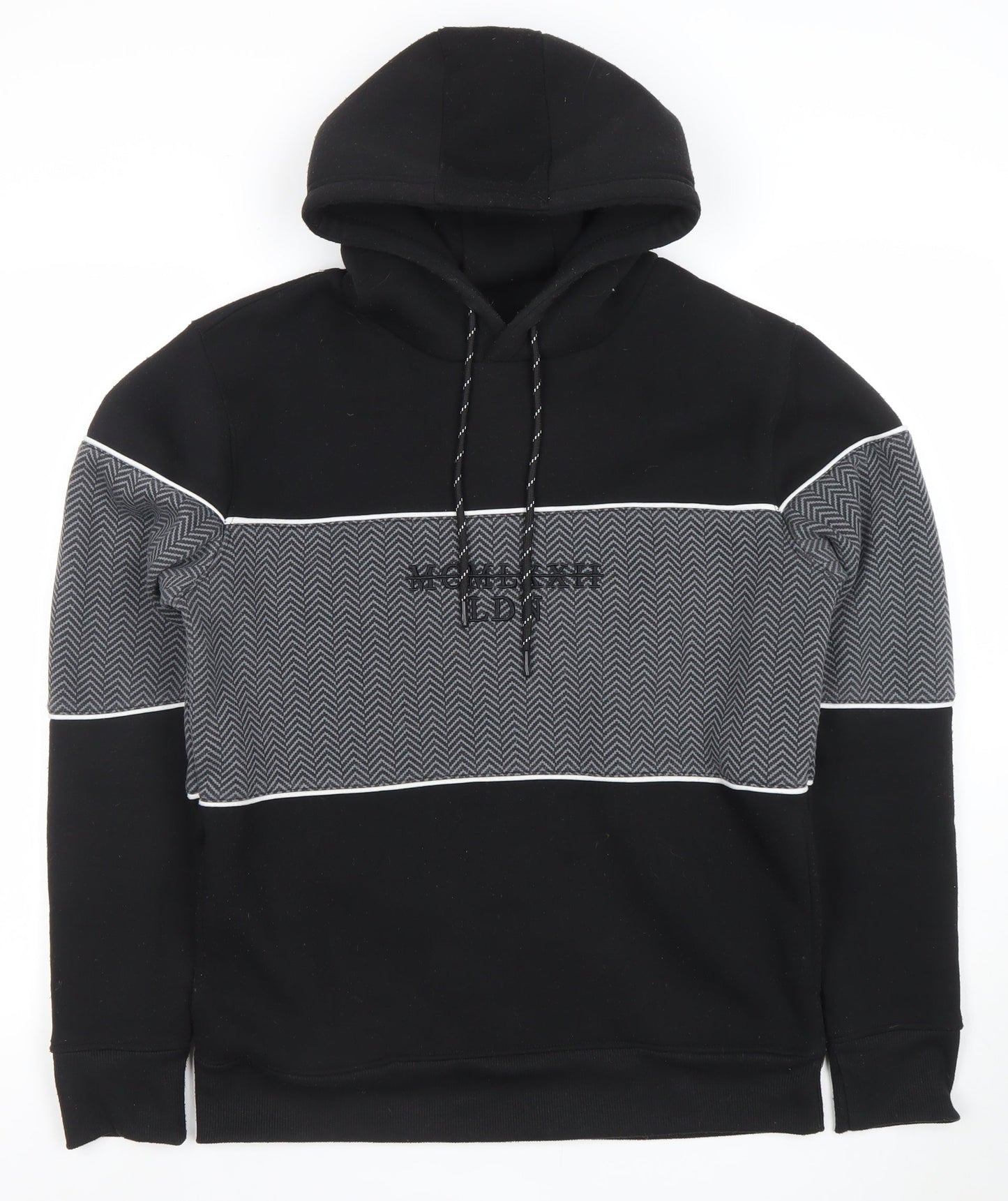 Brave Soul Men's Black Geometric Pullover Hoodie Size M