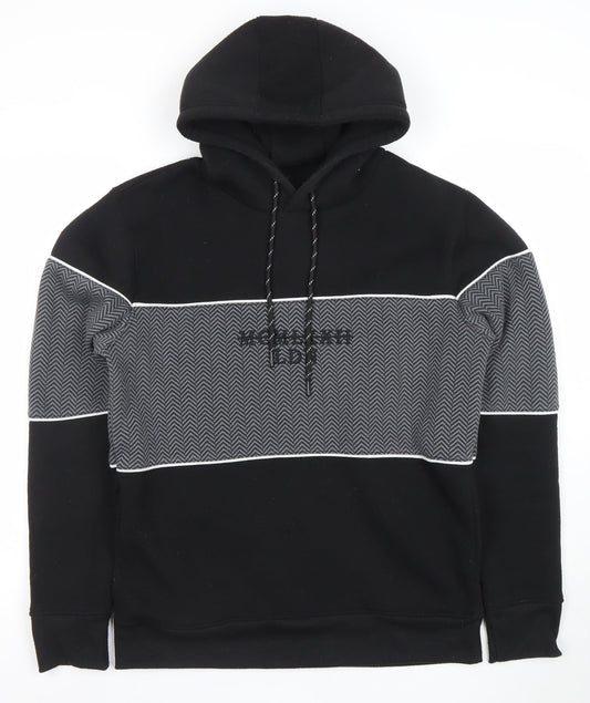 Brave Soul Men's Black Geometric Pullover Hoodie Size M
