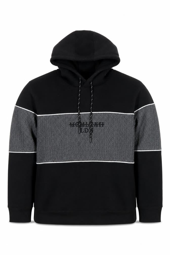Brave Soul Men's Black Geometric Pullover Hoodie Size M