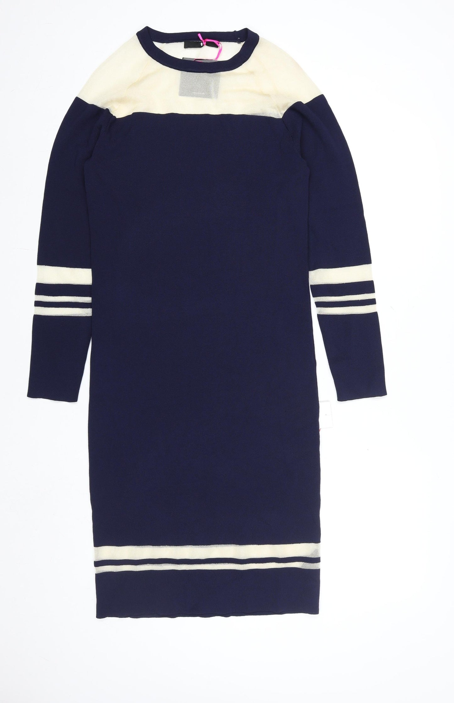 Very Women’s Blue Knit Bodycon Dress Size 12 Long Sleeve