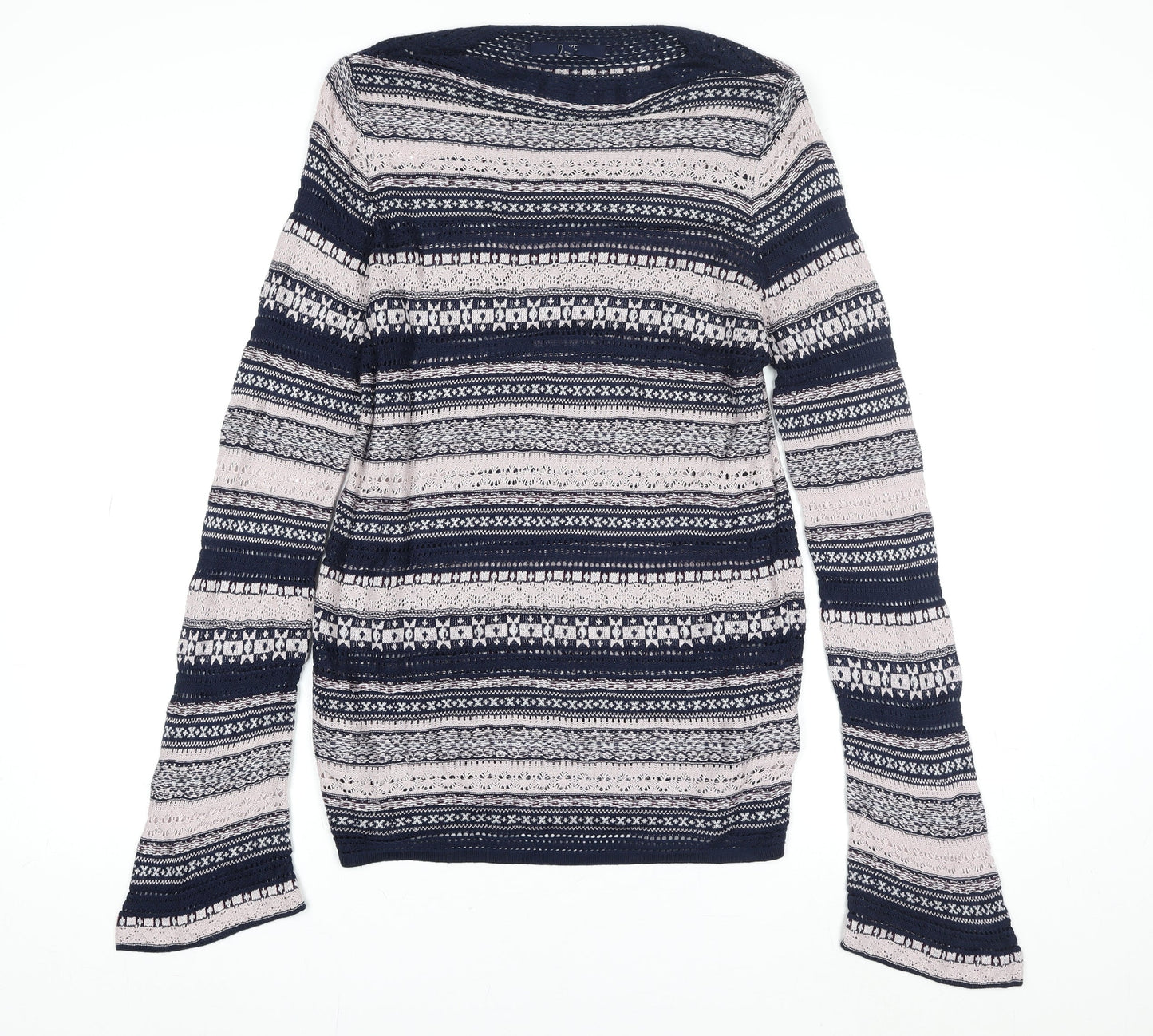 Next Women’s Blue Fair Isle Knit Jumper Dress Size 10 Long Sleeve