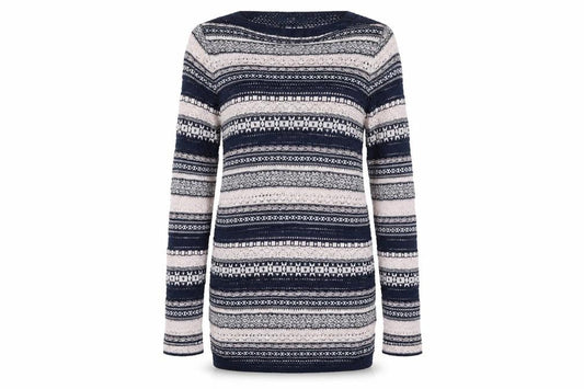 Next Women’s Blue Fair Isle Knit Jumper Dress Size 10 Long Sleeve