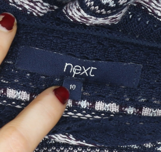 Next Women’s Blue Fair Isle Knit Jumper Dress Size 10 Long Sleeve