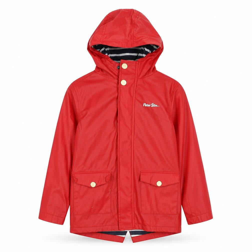 Peter Storm Boys Red Waterproof Hooded Rain Coat Jacket 9-10 Years