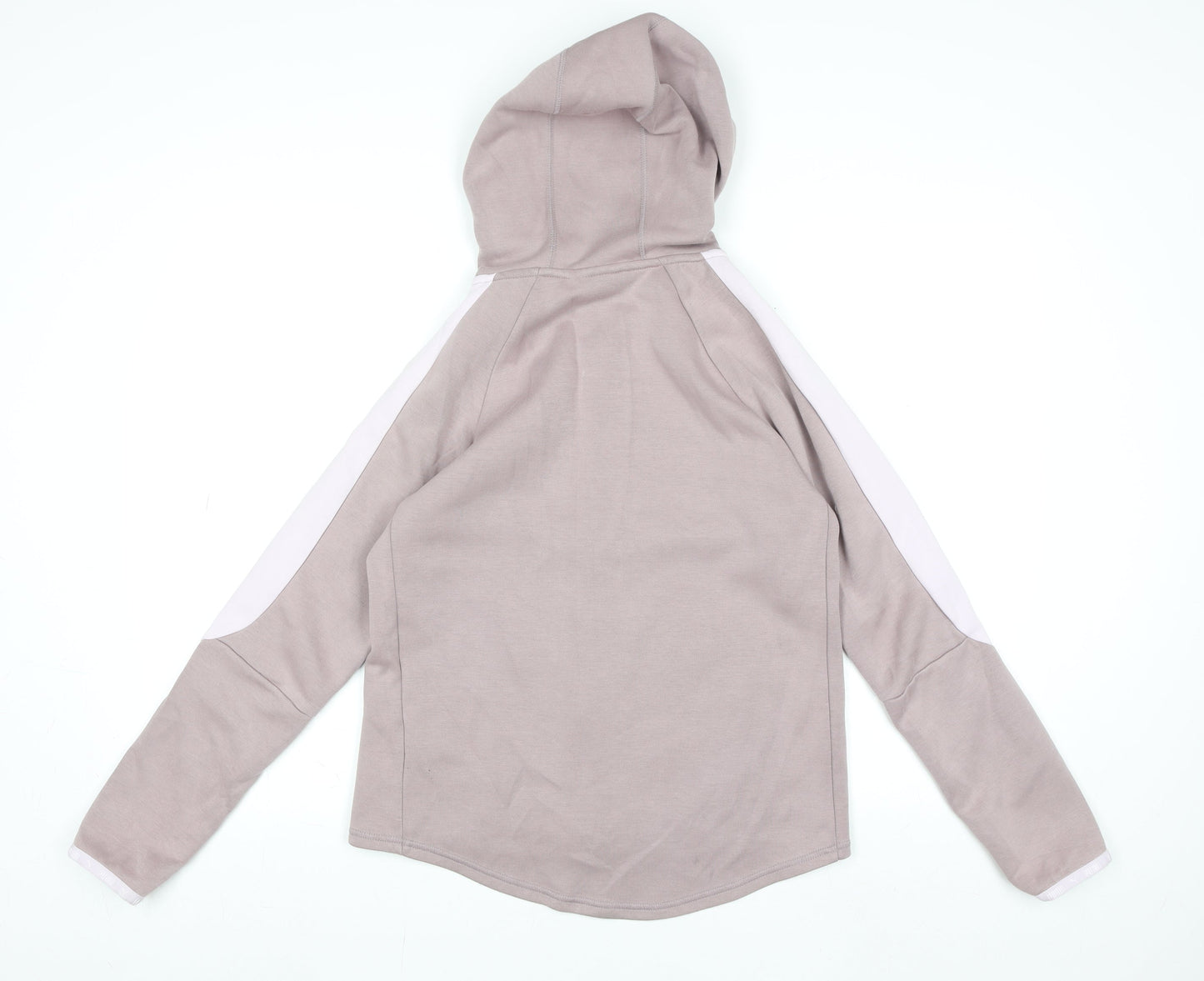 Puma Women Beige Hooded Full Zip Track Jacket Size 10