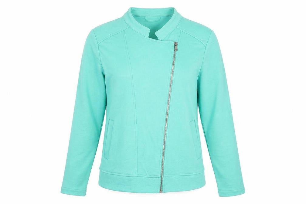 Bella di Notte Women Green Cotton Zip Basic Jacket Size 12