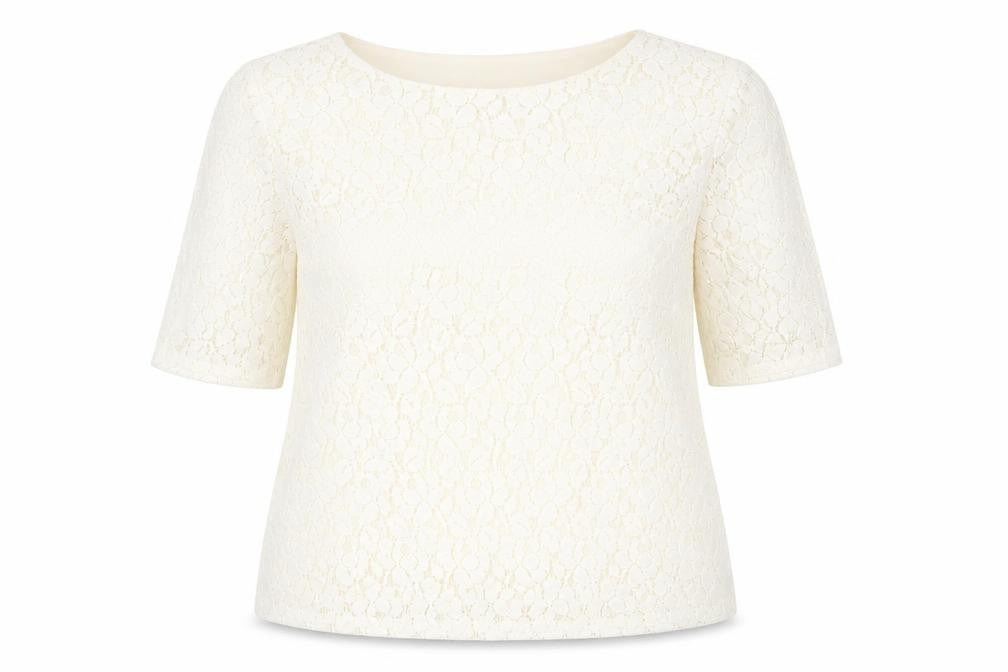 Next Women’s Ivory Lace Short Sleeve Blouse Size 14