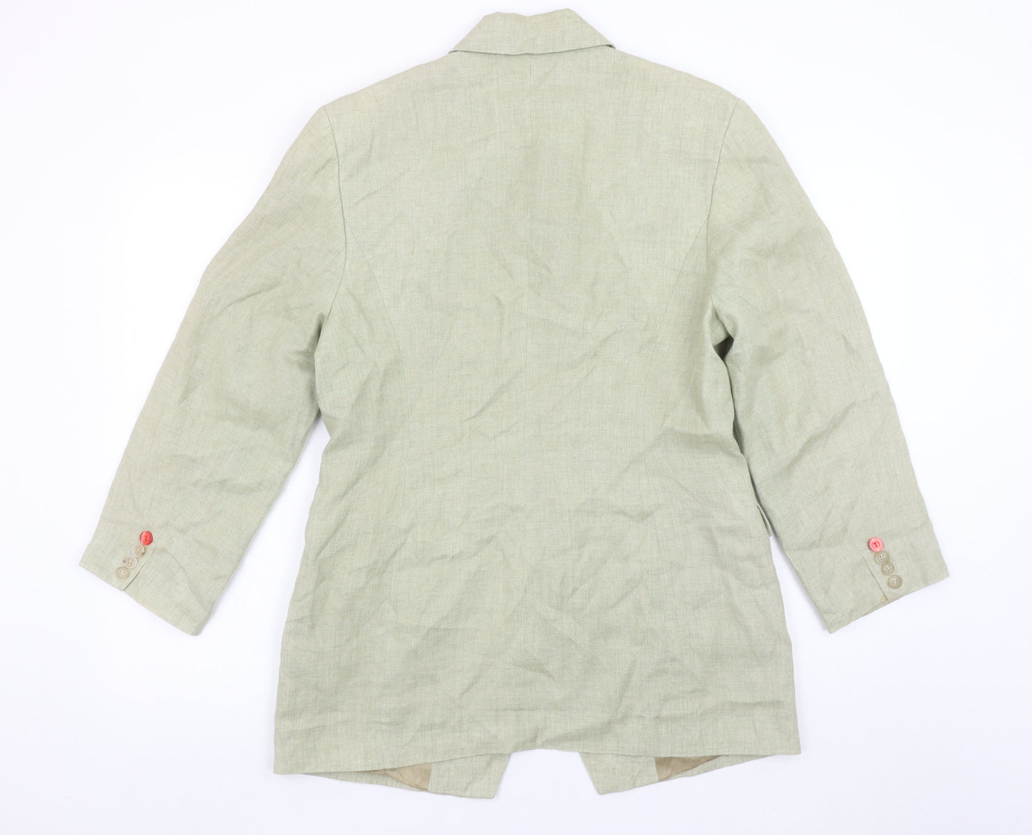 Esprit Women's Beige Linen Single-Breasted Blazer Size M