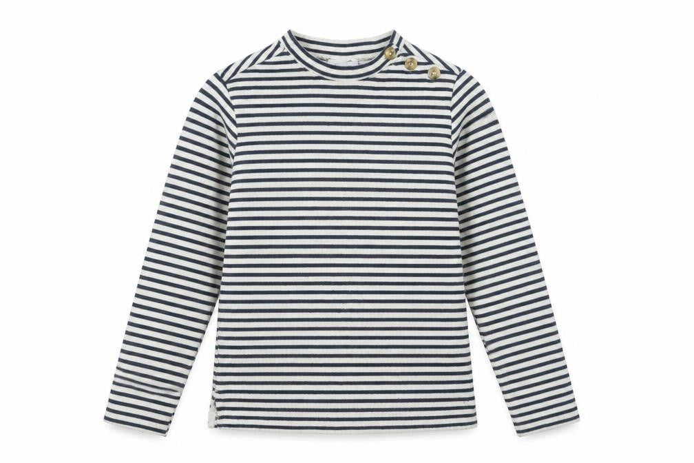 Craghoppers Women Navy Stripe Long Sleeve Button Sweatshirt UK14
