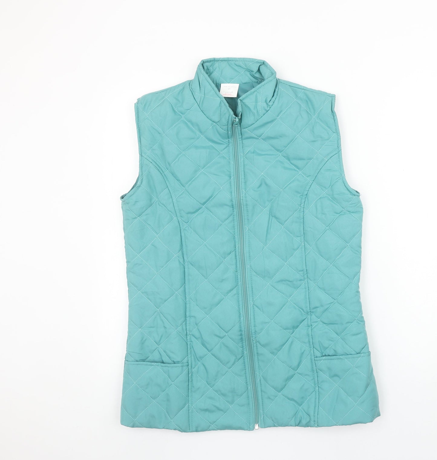 Anne De Lançay Women Blue Quilted Sleeveless Waistcoat Size S