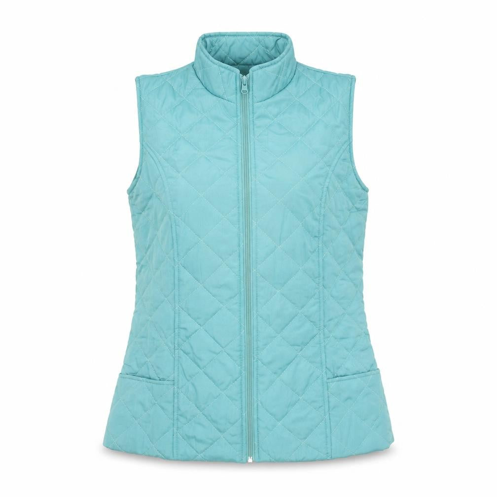Anne De Lançay Women Blue Quilted Sleeveless Waistcoat Size S
