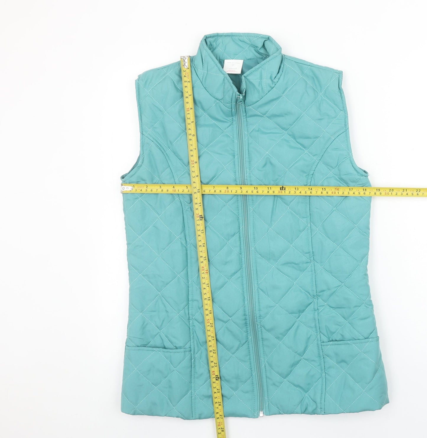 Anne De Lançay Women Blue Quilted Sleeveless Waistcoat Size S