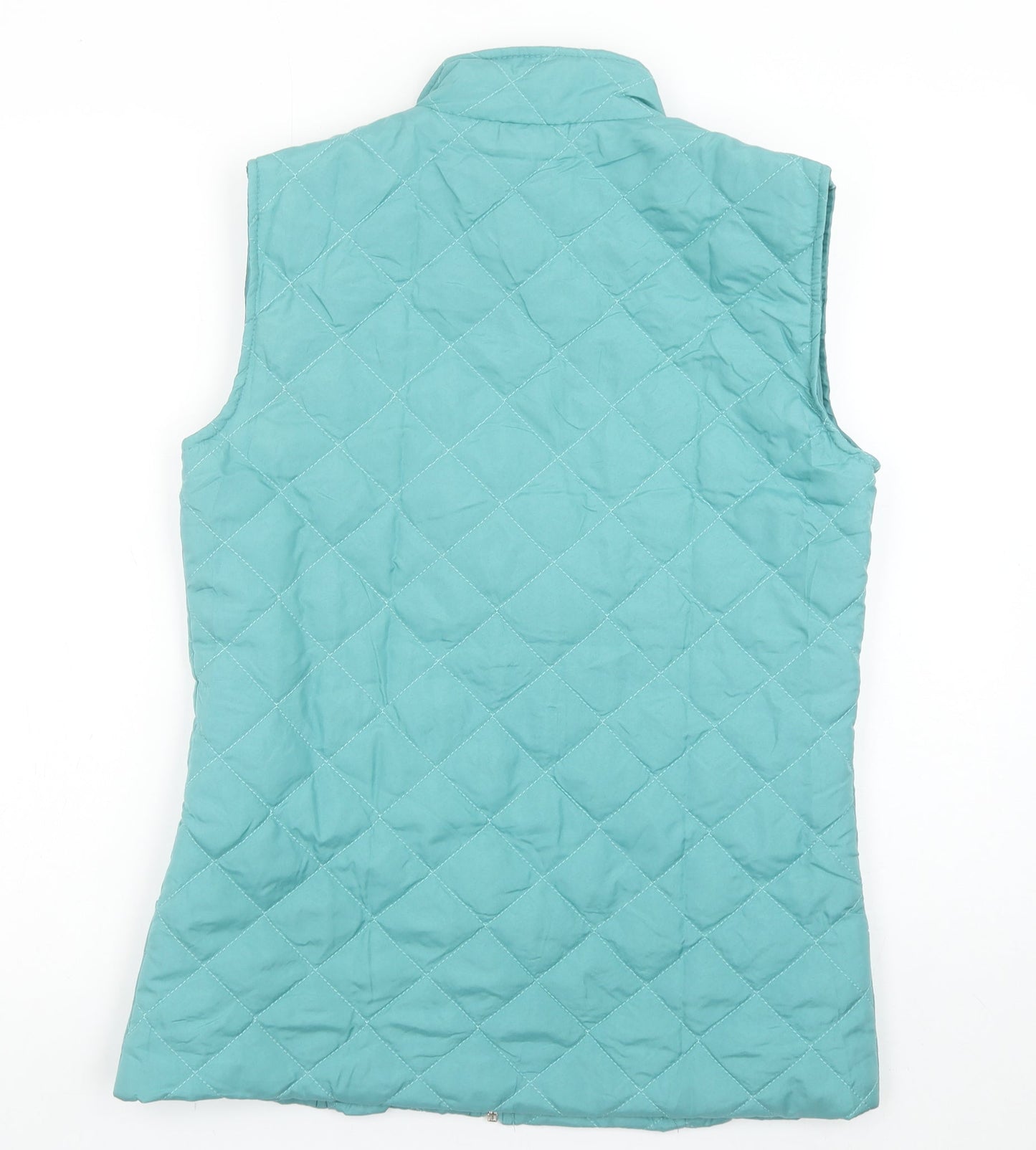 Anne De Lançay Women Blue Quilted Sleeveless Waistcoat Size S