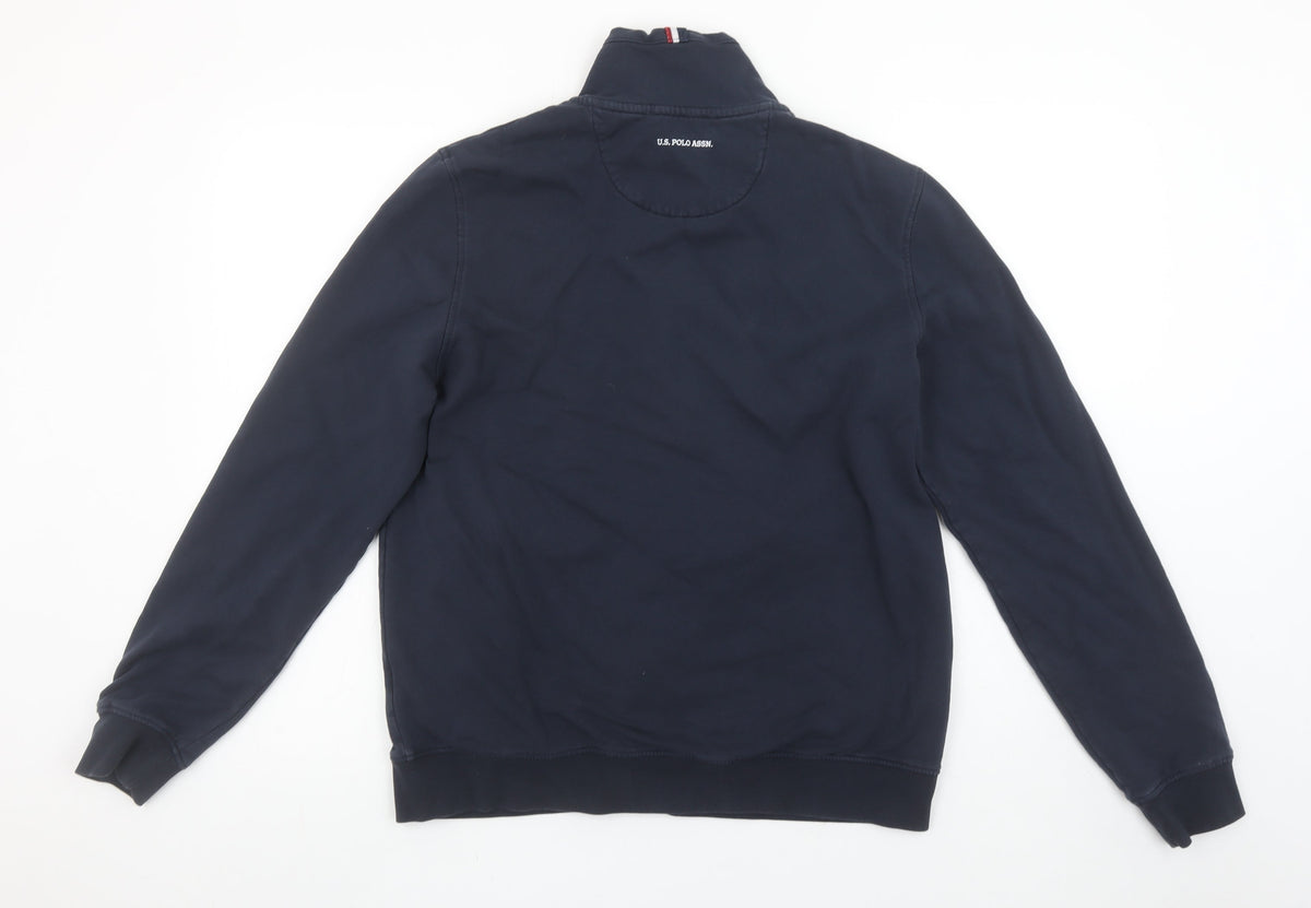 U.S. Polo Assn. Boys Blue Full Zip Sweatshirt XL Logo Classic Style