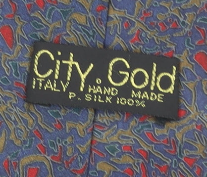 City Gold Men's Blue Paisley Silk Handmade Tie