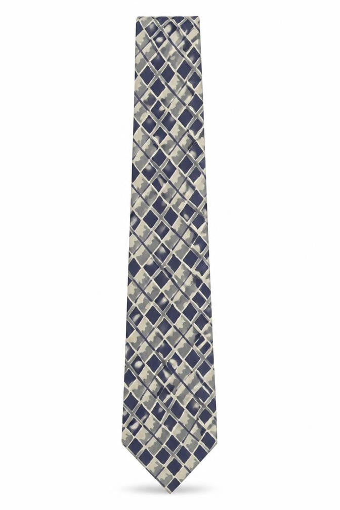 Burton Mens Blue Geometric Pure Silk Tie One Size
