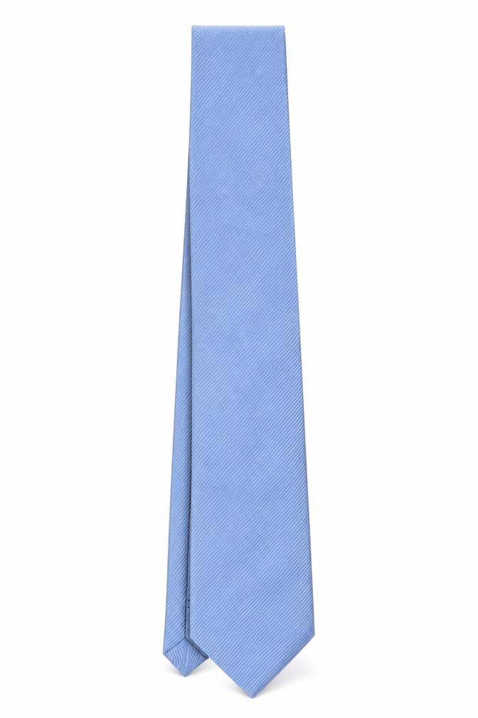 Bäumler Men's Blue 100% Silk Pointed Tie