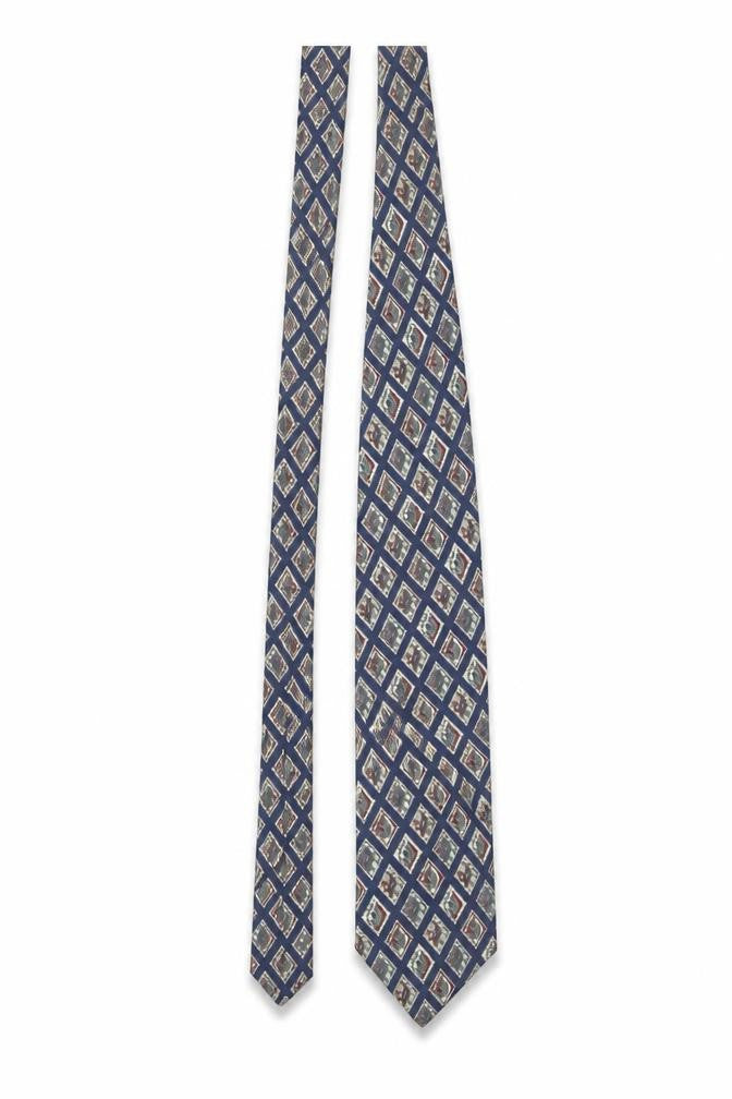 Marks & Spencer St Michael Blue Silk Geometric Men's Tie