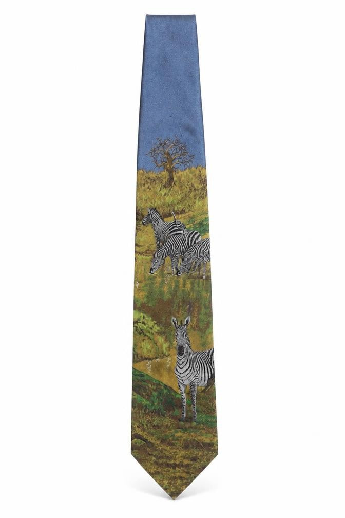 Rinaldo Carelli Men's Multicoloured Animal Print Silk Tie