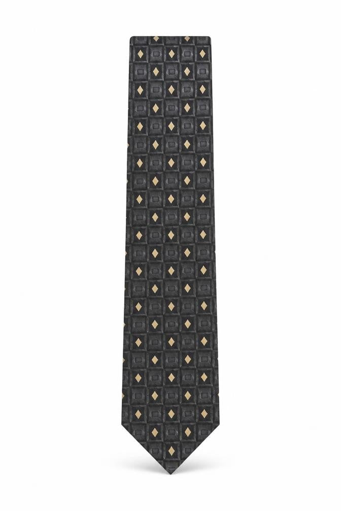 Debenhams Men’s Black Geometric Designer Silk Tie One Size
