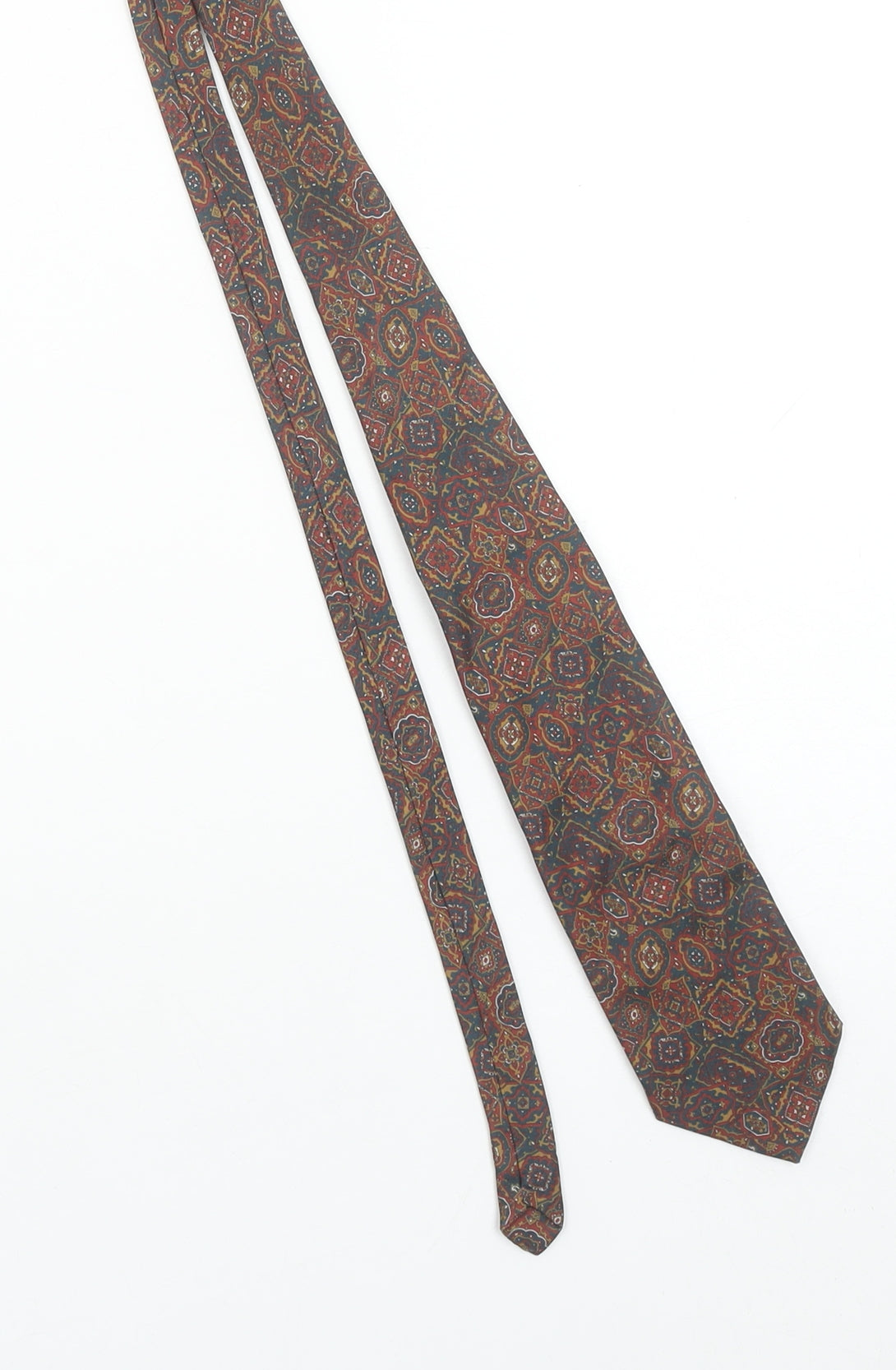 Çağrı Handmade Men's Multicoloured Geometric Pure Silk Slim Tie