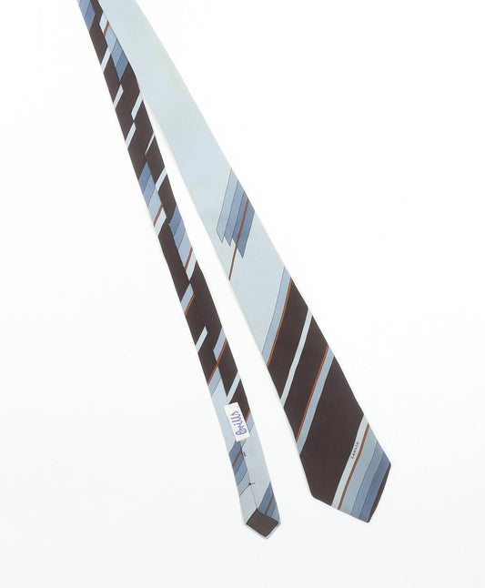 Lanvin Men’s Blue Striped Designer Silk Tie One Size