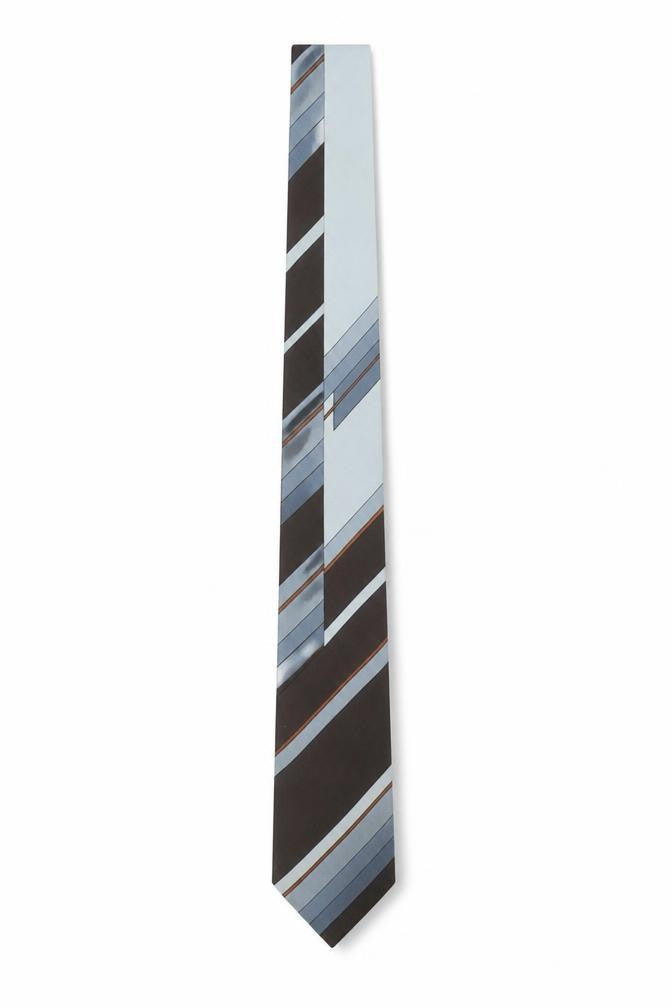 Lanvin Men’s Blue Striped Designer Silk Tie One Size