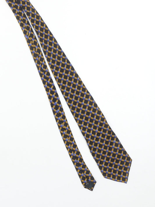Principles for Men Blue and Yellow Geometric Silk Tie