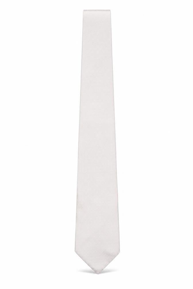 Salvatore Marforio Men's Ivory Silk Geometric Tie Made in Italy
