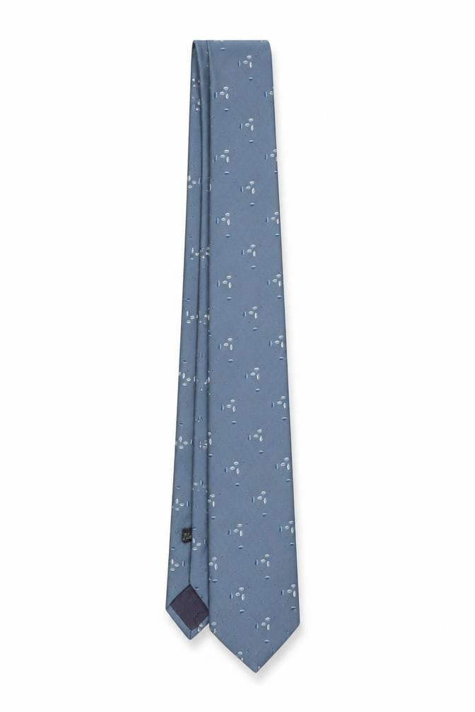 Pierre Balmain Paris Men's Blue Patterned Silk Tie