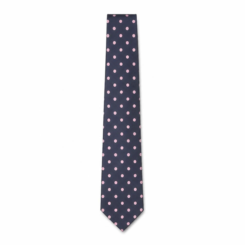 Workshop Men's Blue Silk Polka Dot Tie Made in England