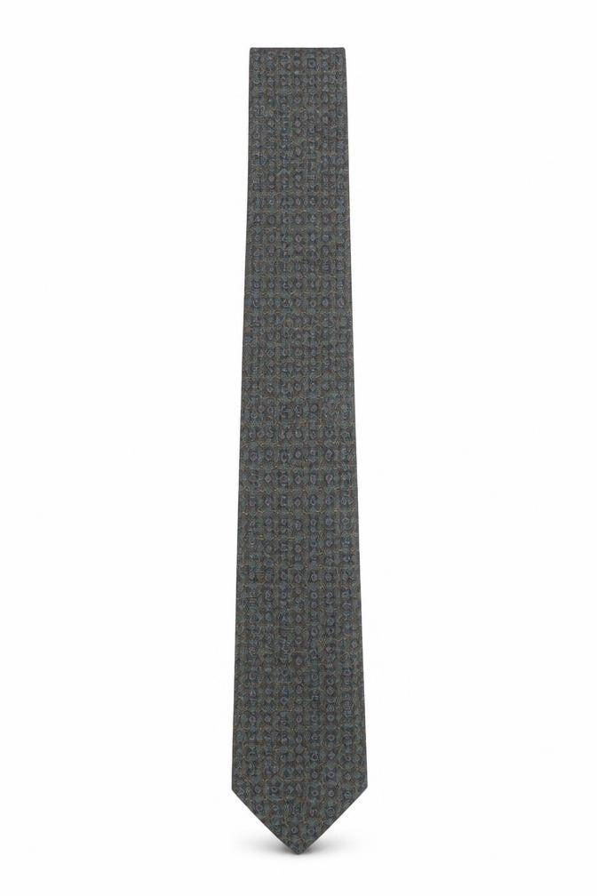 Pierre Cardin Men's Blue Geometric Silk Tie Made in UK