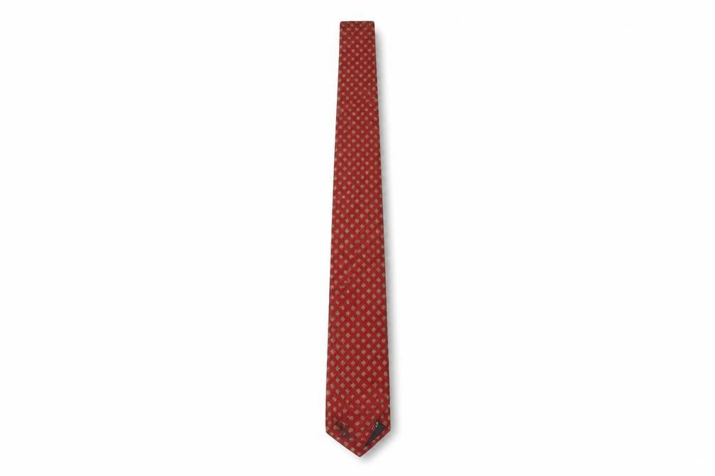 Les Copains Men's Red Geometric Silk Designer Tie One Size